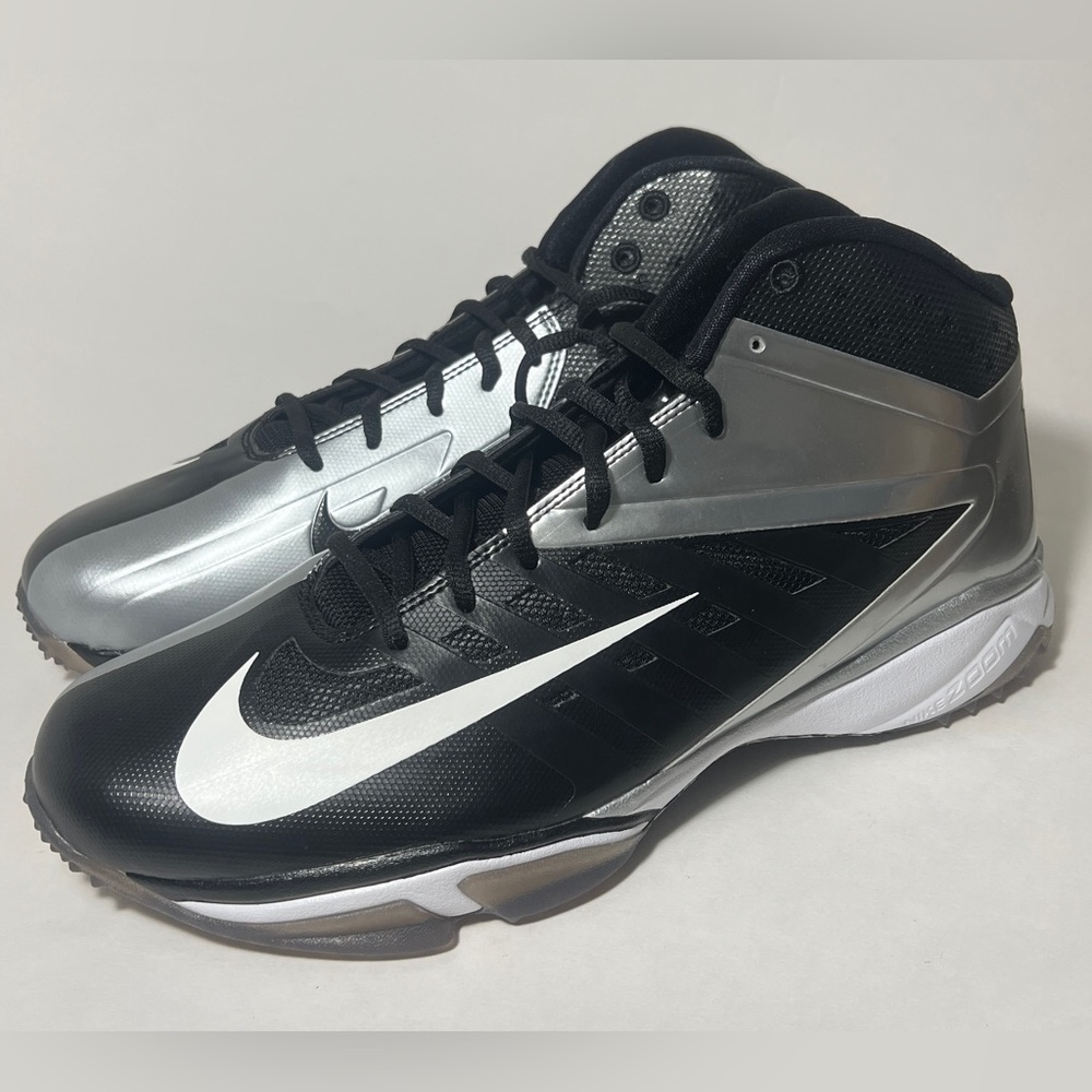 NEW Nike Vapor Pro 3/4 Nubby Football Cleats SZ 13 Turf Black/Silver 527878-010